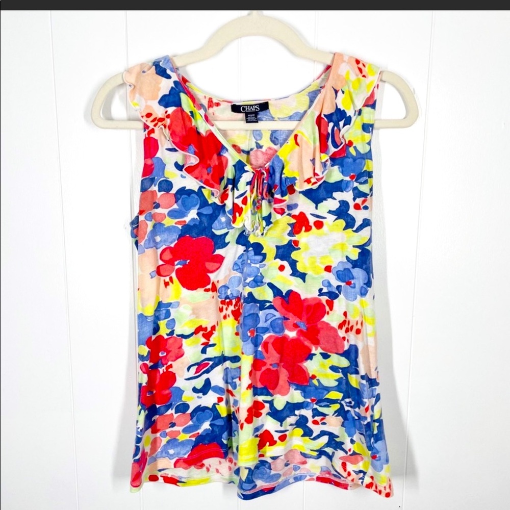 ⚡️B2🏷G1  Chaps Womens’ Petite Floral Tank Top